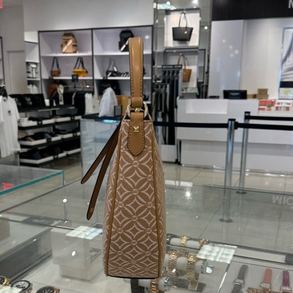 Michael Kors Dover Half-Moon Shoulder Hobo Bag Gingery Brown - Picture 13 of 13